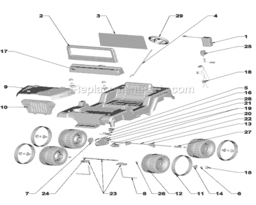 Page A Diagram and Parts List for N9356  Power Wheels Ride-On Cars